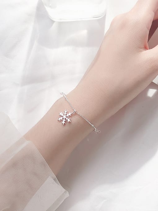 Rosh 925 Sterling Silver With Platinum Plated Fashion Snowflake Bracelets 1