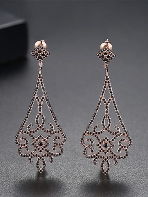 Rose gold Copper With 18k Gold Plated Vintage Geometric Party Drop Earrings