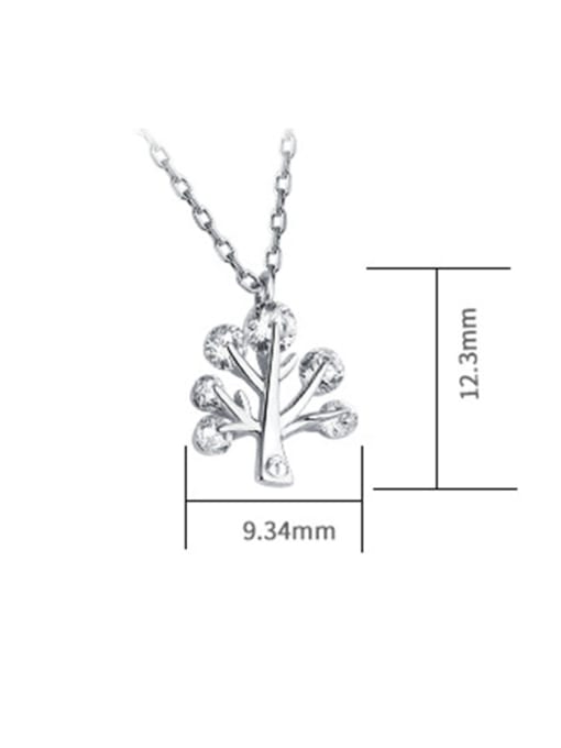 Dan 925 Sterling Silver With Cubic Zirconia Fashion Wishing tree pendant Necklaces 2