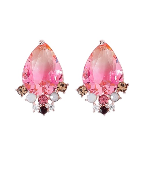 Girlhood Alloy With Rose Gold Plated Delicate Heart Drop Earrings 0
