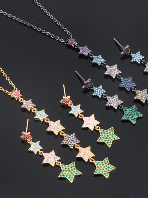 ROSS Copper With Cubic Zirconia Trendy Star 2 Piece Jewelry Set 2