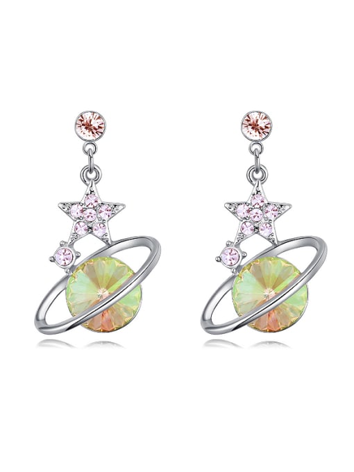 green Fashion Cubic austrian Crystals Star Alloy Earrings