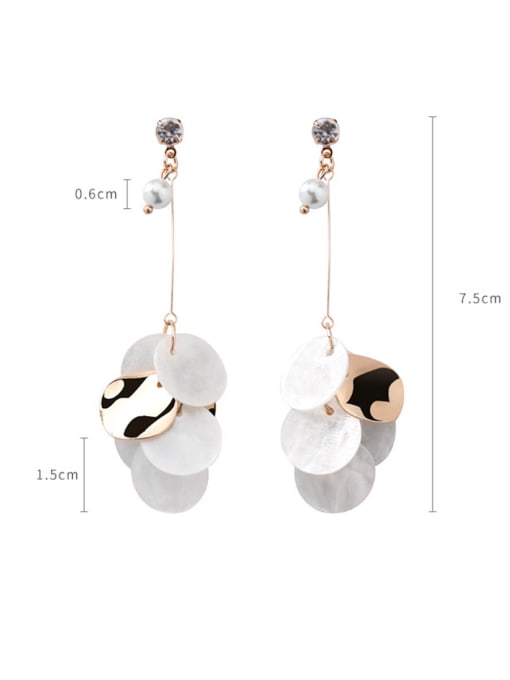 Girlhood Alloy With Rose Gold Plated Trendy Shell  Round Piece Drop Earrings 1