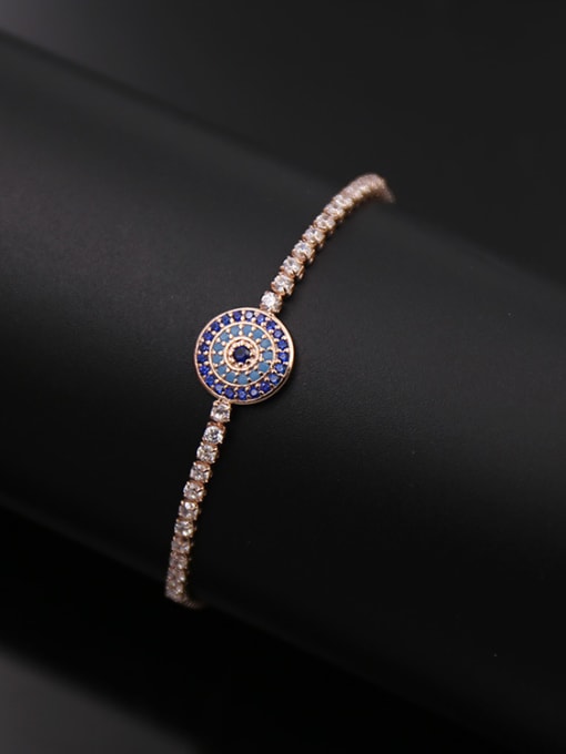 Rose Gold Turquoise  Adjustable Bracelet
