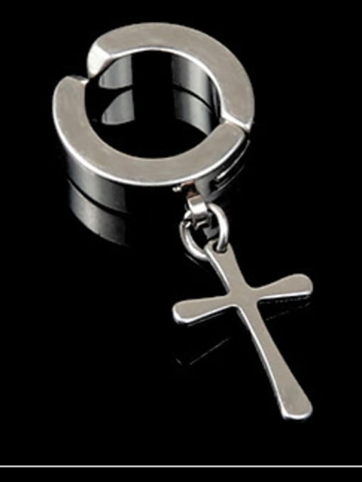 Section 1 Steel Cross Stainless Steel With Black Gun Plated Personality Cross Stud Earrings