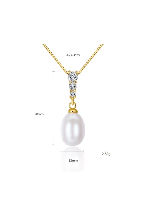 CCUI Sterling Silver 8-9mm Freshwater Pearl Pendant Necklace 3