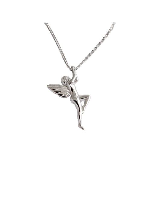 DAKA 925 Sterling Silver With Platinum Plated Cute Angel Necklaces 0