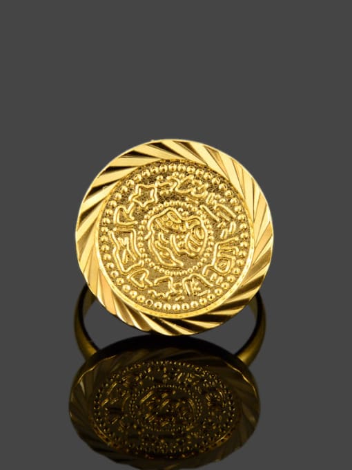 Yi Heng Da Women Exquisite 24K Gold Plated Round Shaped Wedding Ring 2