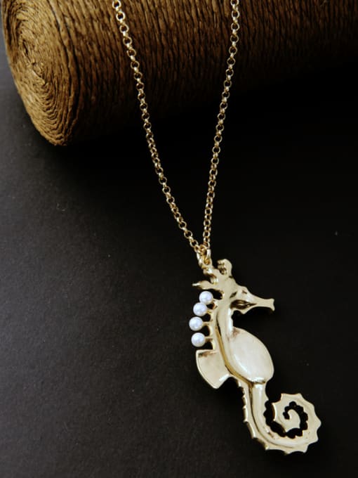 KM Lovely Small Hippocampus Alloy Necklace 4