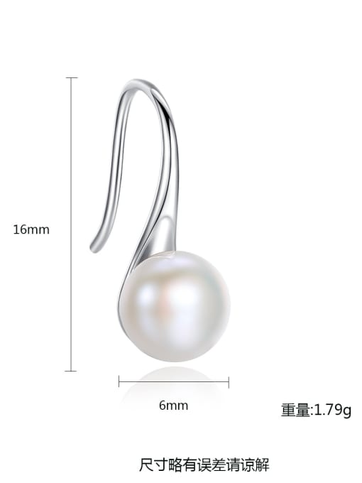 CCUI Sterling silver spoon shaped 6-7mm natural freshwater pearl eardrop earring 4
