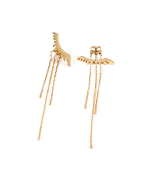 Gold Stainless Steel Hypoallergenic Stud threader earring