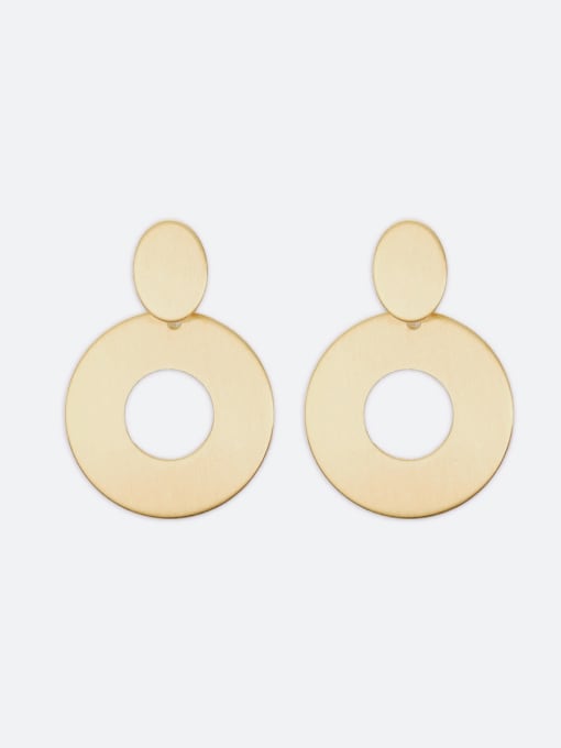 LI MUMU Retro Stainless Steel Round Earrings