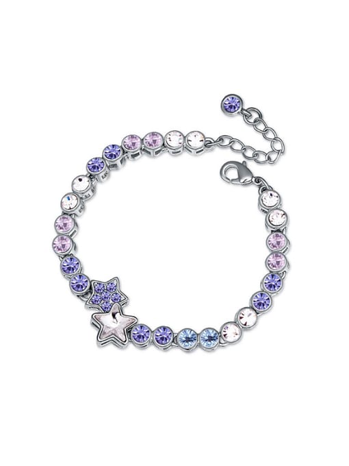 purple Fashion Little Stars Cubic austrian Crystals Alloy Bracelet