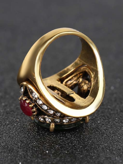 Gujin Exaggerated Retro style Resin Stones Alloy Ring 3