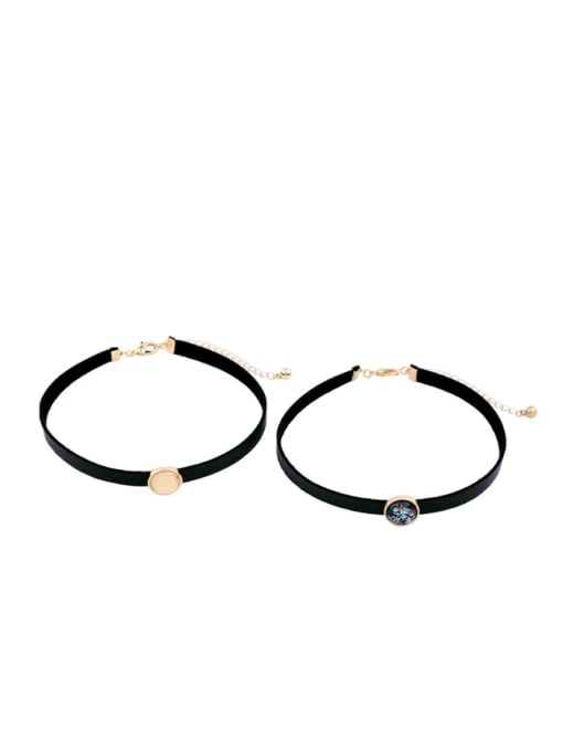 KM Simple Colorful Artificial Stones Alloy Choker 2