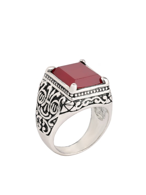 Gujin Retro style Square AAA Resin Alloy Ring 0