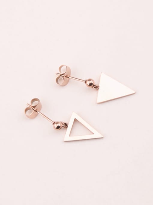 GROSE Simple Triangle Asymmetric Titanium Earrings 1
