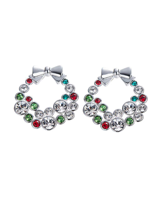 Red Green Multi-color Bowknot Shaped stud Earring