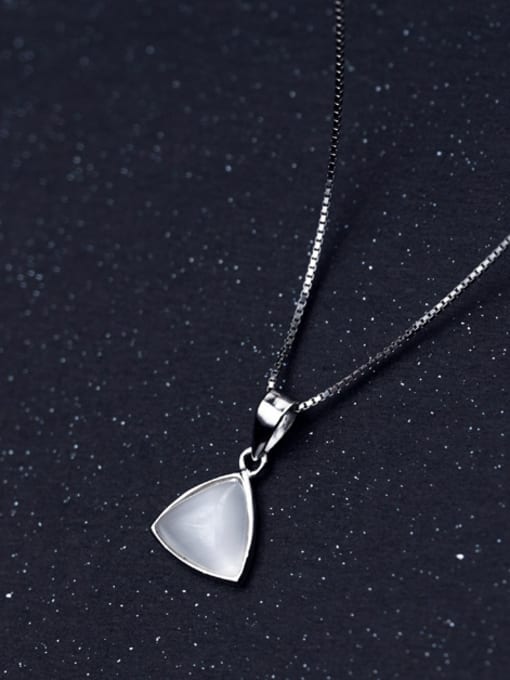 Rosh Temperament Triangle Shaped S925 Silver Opal Pendant 1