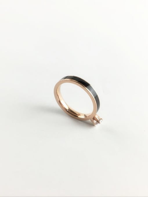 GROSE Fashion Titanium Black Glue Zircon Ring 1