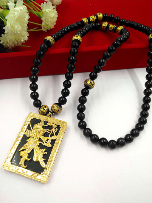 Neayou Men Black Stone Chinese Elements Necklace 2