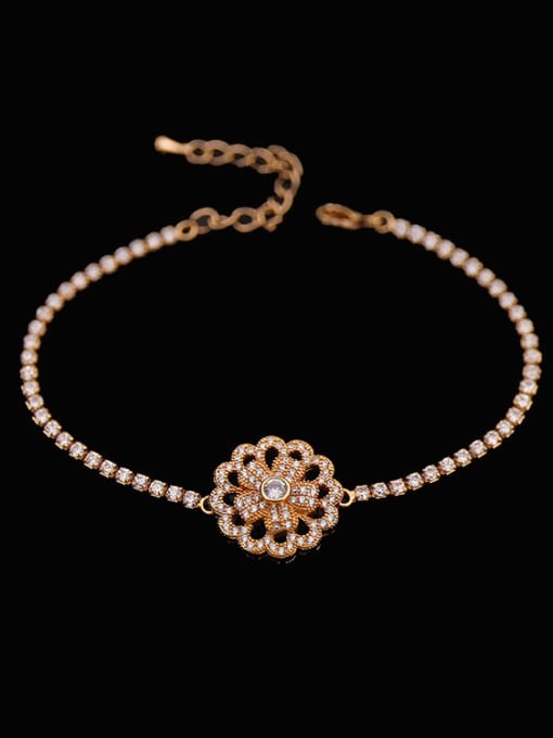 Rose Gold Flower Copper Bracelet