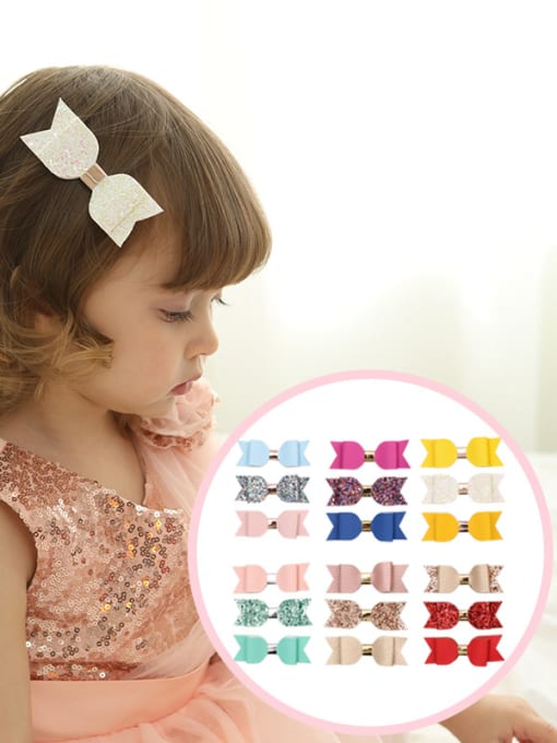 YOKI KIDS Children's hair accessories: butterfly knot lychee stripe 3 pieces 1