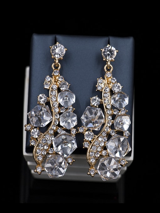 Lan Fu Exaggerated Irregular Glass Rhinestones Two Pieces Jewelry Set 2