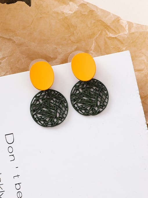 B orange black Alloy With Rose Gold Plated Fashion Hollow Round Drop Earrings