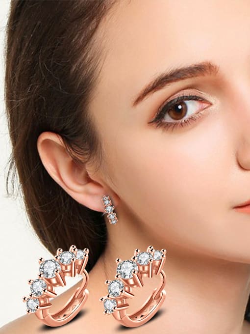 Ya Heng High Quality Micro Pave Zircons Temperaments Clip Earrings 1