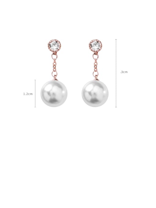 Girlhood Alloy With Rose Gold Plated Simplistic Round Drop Earrings 2