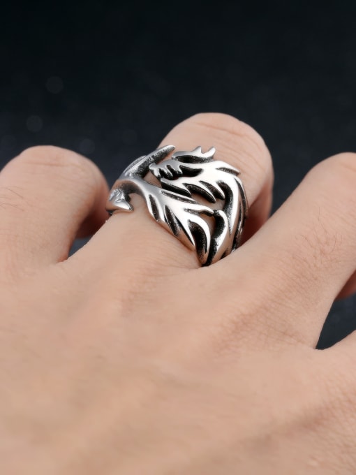 Open Sky Punk style Personalized Dragon Men Ring 1