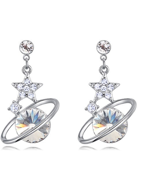 QIANZI Fashion Cubic austrian Crystals Star Alloy Earrings 2