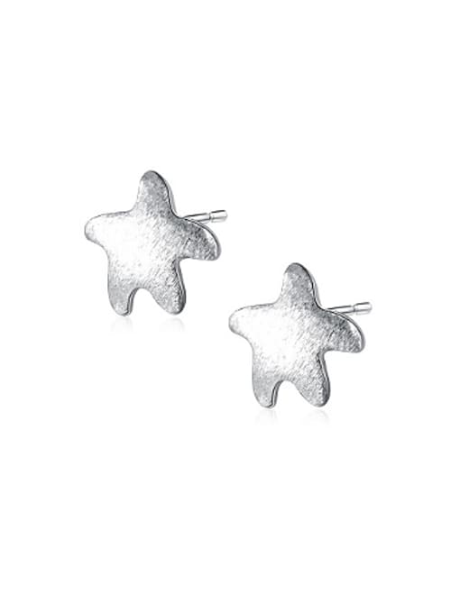 Ronaldo Elegant 925 Silver Star Shaped Women Stud Earrings 0