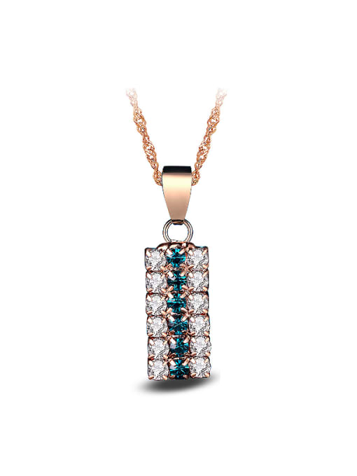 Ya Heng Fashion Rectangular Cubic Zirconias Copper Necklace