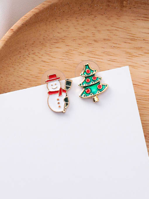 N Snowman Christmas tree Alloy With Rose Gold Plated Cute Santa Clausr Gift Candy Cane fashion earrings Drop Earrings