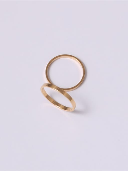 GROSE Titanium With Gold Plated Simplistic  Smooth Round Band Rings 4
