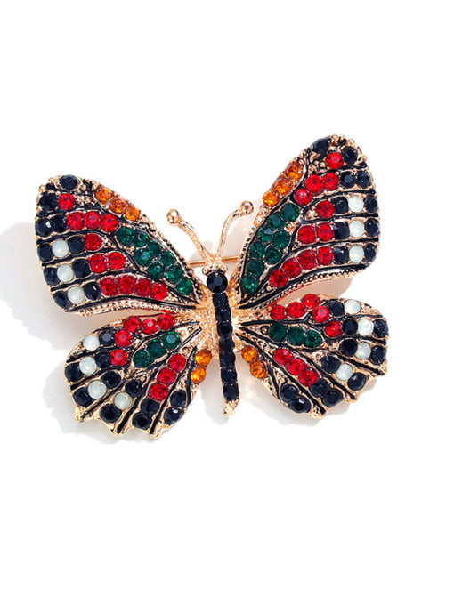 C100 Alloy With Rhinestone Fashion Butterfly Brooches