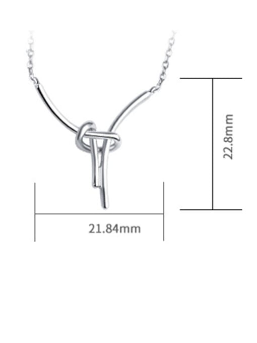 Dan 925 Sterling Silver With White Gold Plated Simplistic Irregular Necklaces 2