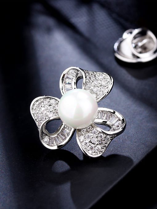C069 Copper With  Cubic Zirconia Delicate Flower Multi style combination Lapel Pins