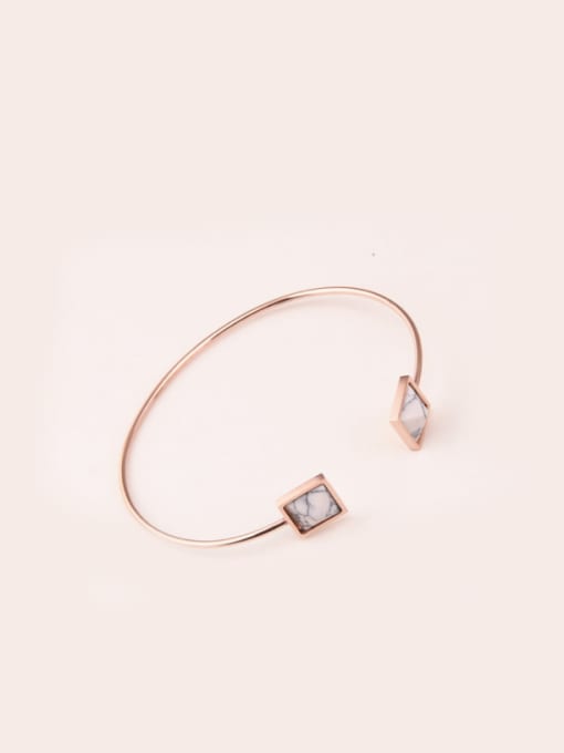 GROSE Rose Gold Plated Simple Style Opening Bangle 1