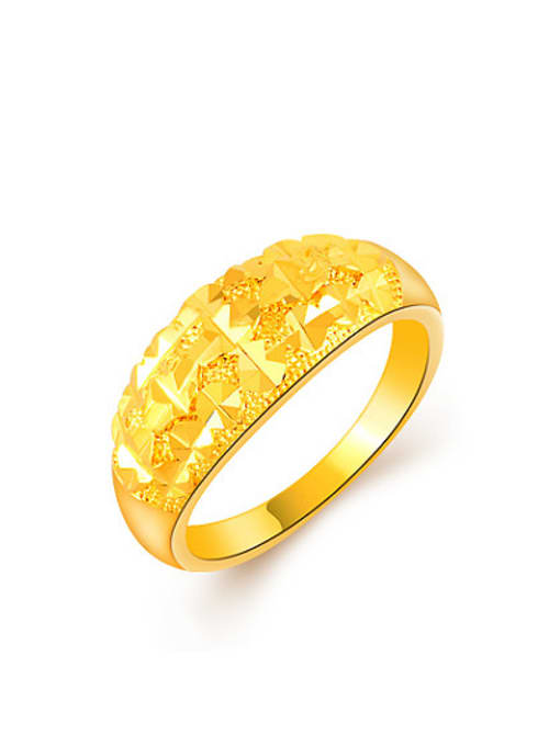 Yi Heng Da Fashionable 24K Gold Plated Geometric Copper Ring 0