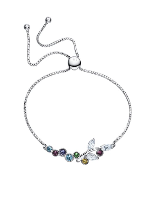 multi-color S925 Silver Colorful Crystal Bracelet