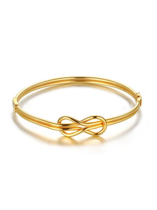 CONG Fashionable Gold Plated Number Eight Shaped Titanium Bangle