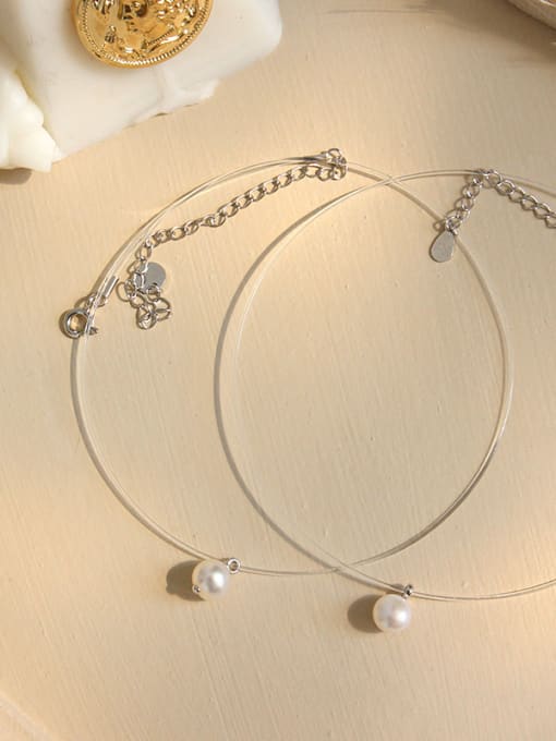 DAKA 925 Sterling Silver With  Freshwater Pearl Chokers 0