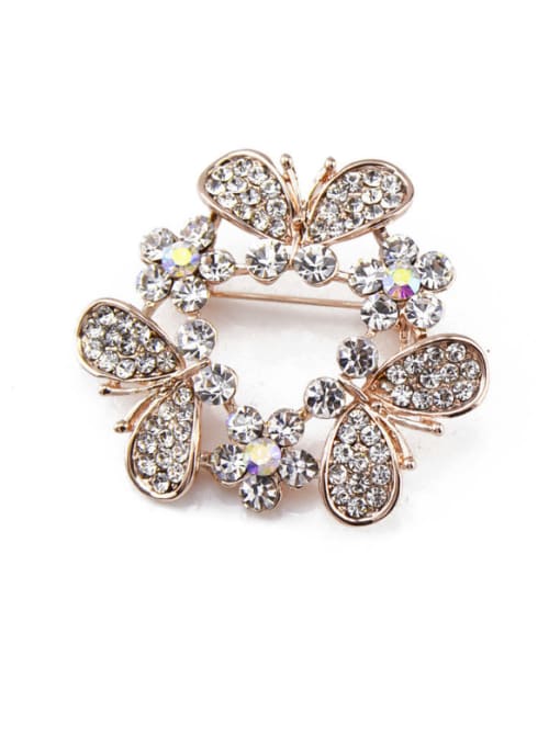 Inboe Butterfly Shaped Crystals Brooch 0