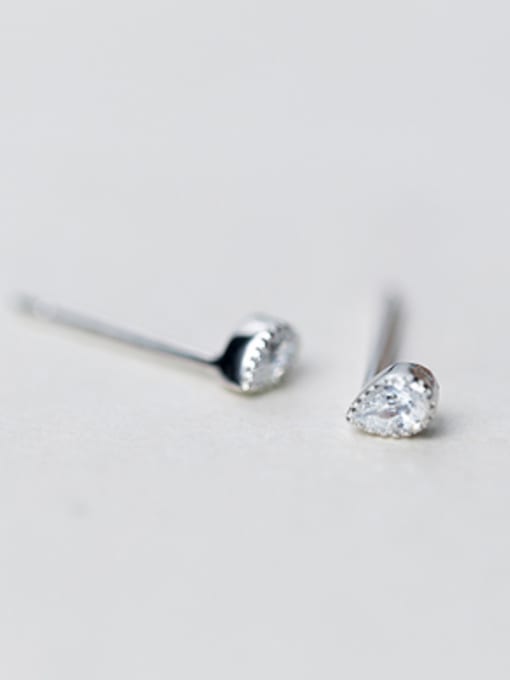 Rosh S925 silver drop shaped small stud cuff earring 0