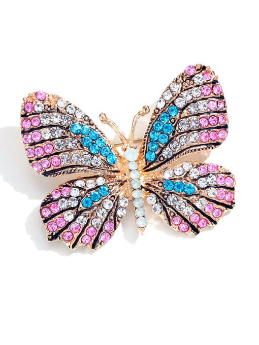 C016 Alloy With Rhinestone Fashion Butterfly Brooches