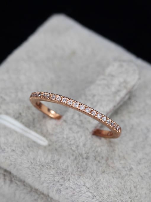 Rose Gold 8 Code Single Line Simple Ring