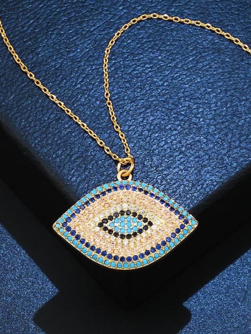 CC Copper With Cubic Zirconia Fashion Evil Eye Necklaces